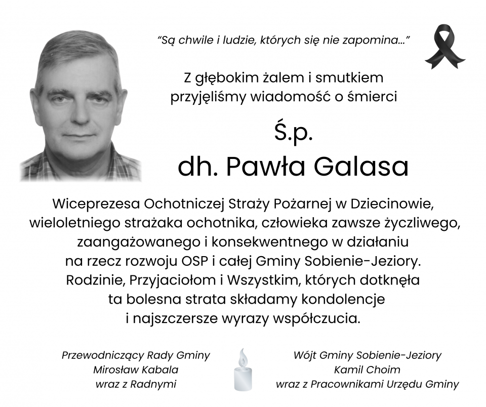 Żegnamy Wiceprezesa Ochotniczej Straży Pożarnej w Dziecinowie