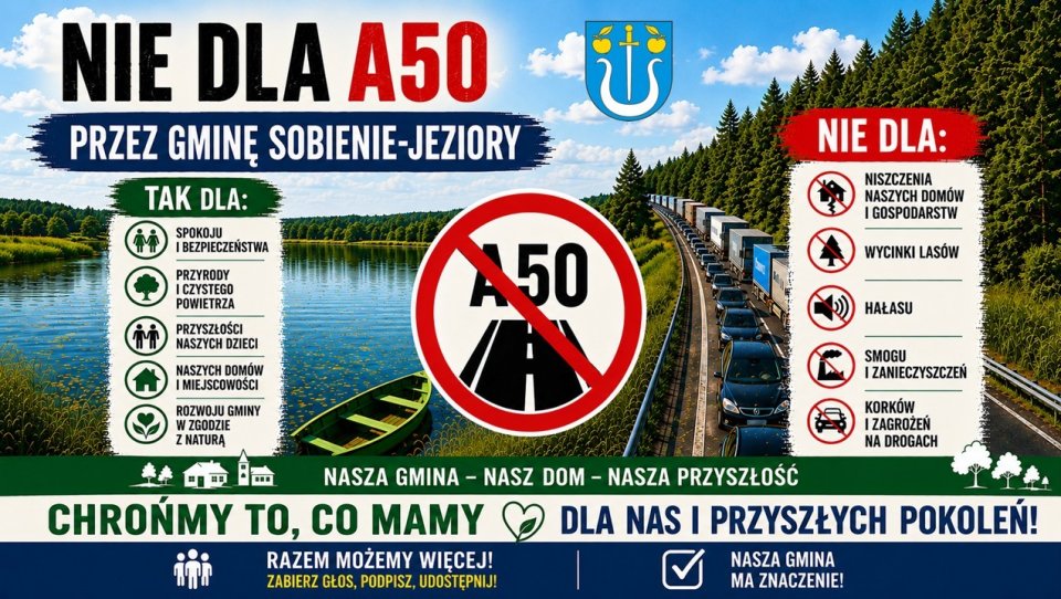 Stanowisko w sprawie planowanego przebiegu drogi A50 – Obwodnicy Aglomeracji Warszawskiej