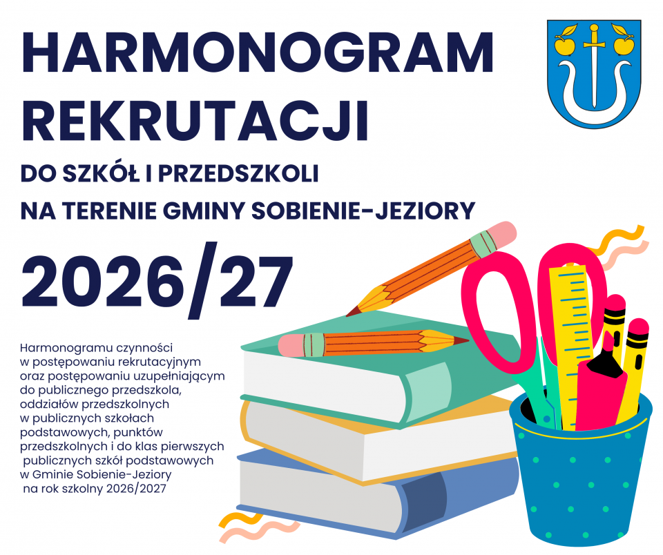 Harmonogram rekrutacji do szkół i przedszkoli na terenie Gminy Sobienie-Jeziory
