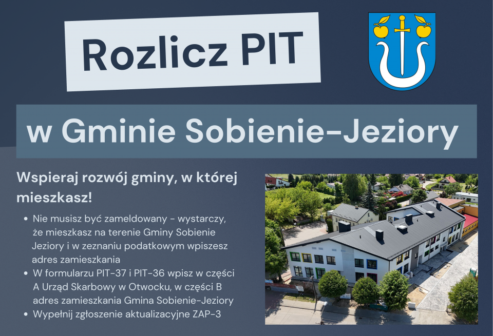 Rozlicz PIT w Gminie Sobienie-Jeziory! Twoje podatki wrócą do Ciebie!