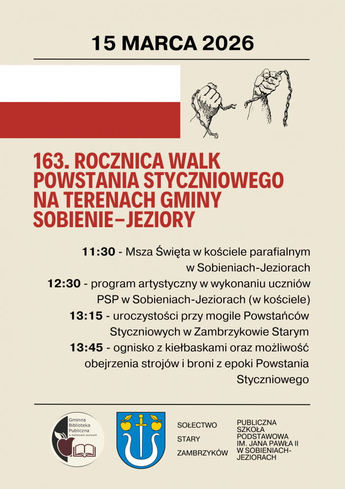 163. rocznica walk powstania styczniowego na terenie Gminy Sobienie-Jeziory
