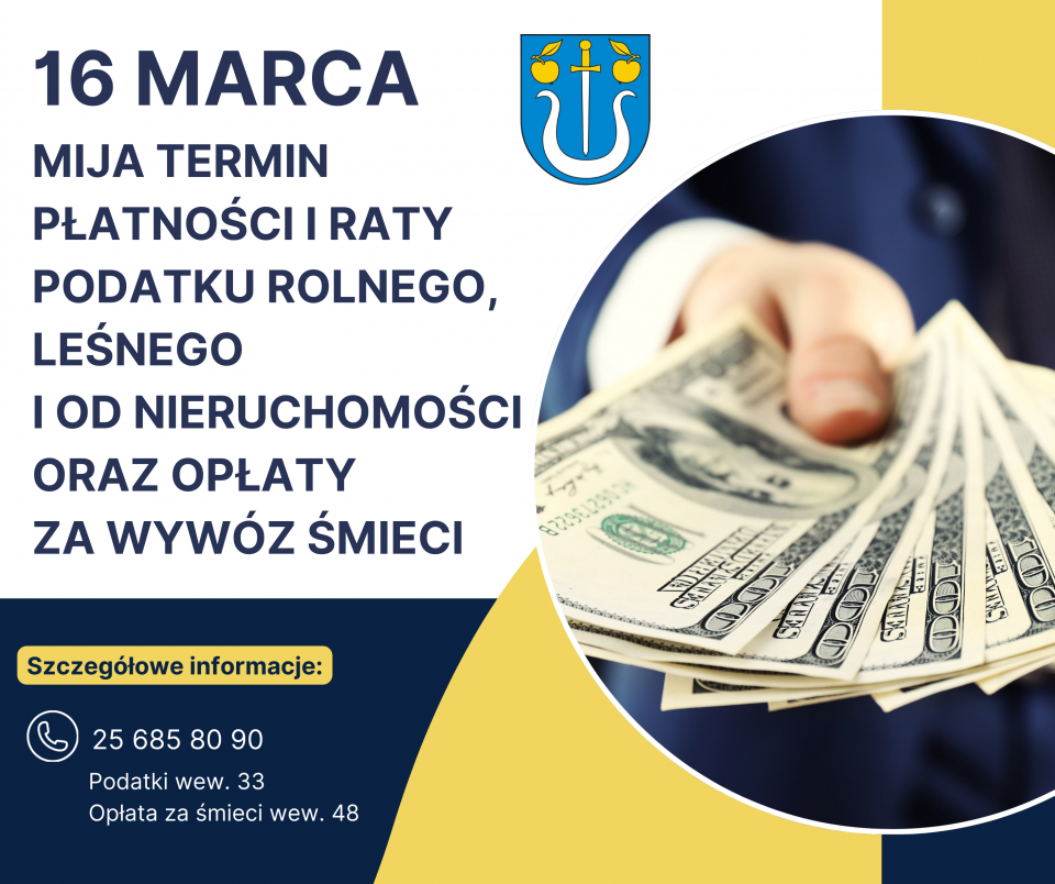 Przypominamy o zbliżającym się terminie płatności